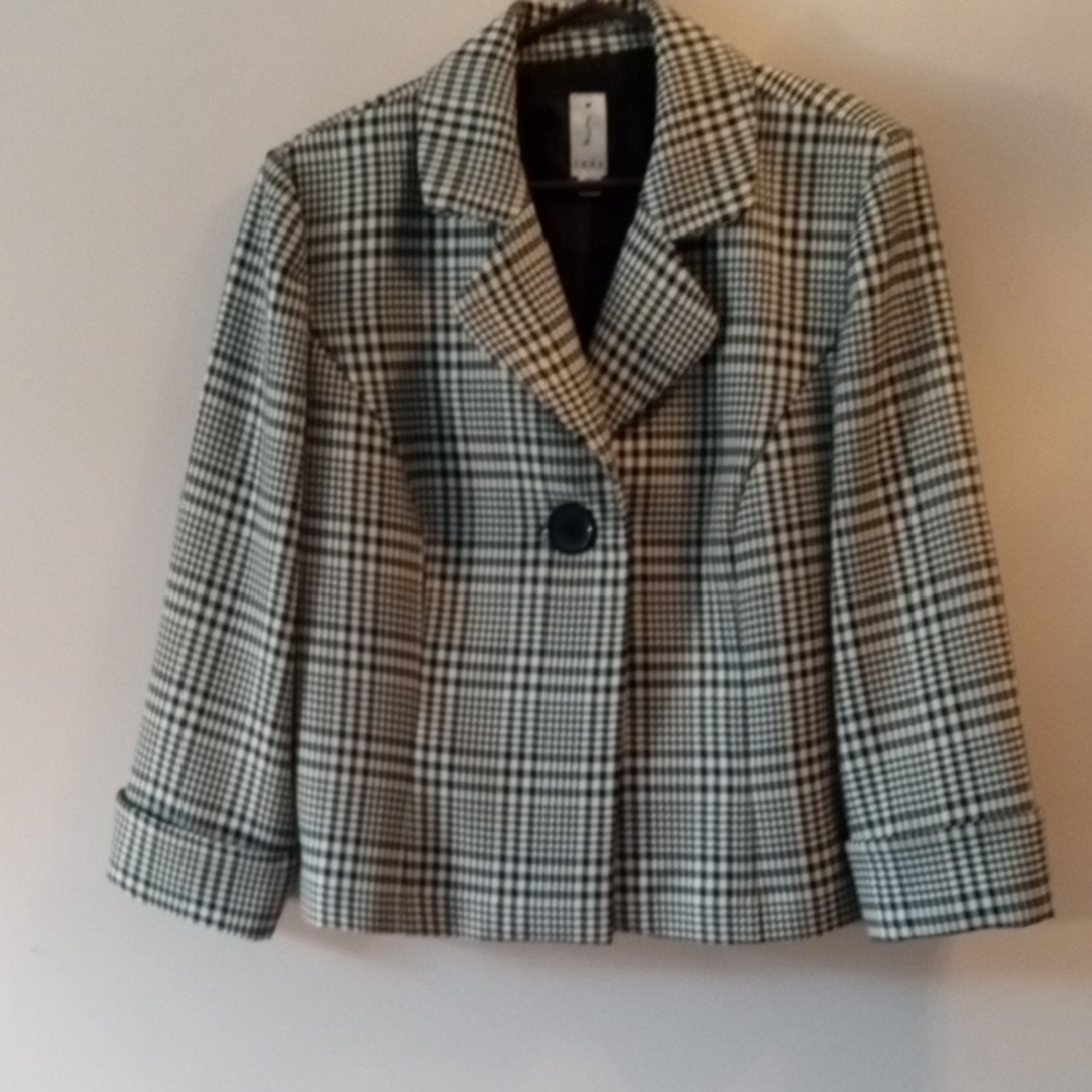 Jade Black and White Checkered Blazer